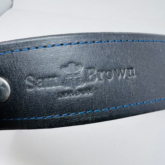 Sam Brown London Leather Belt Luxury Handmade Bespoke Thick Leather - 32 - Picture 3 of 5